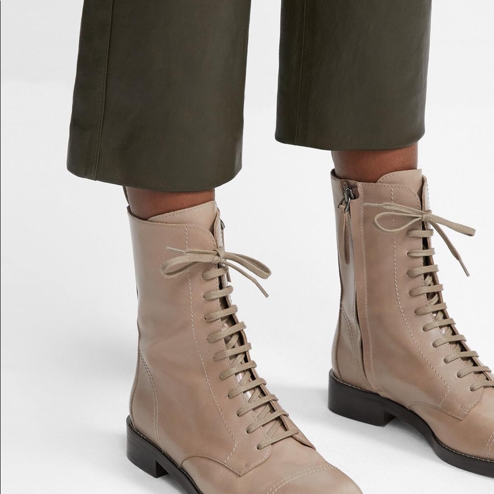 Theory- Leather Laced Boots NWT